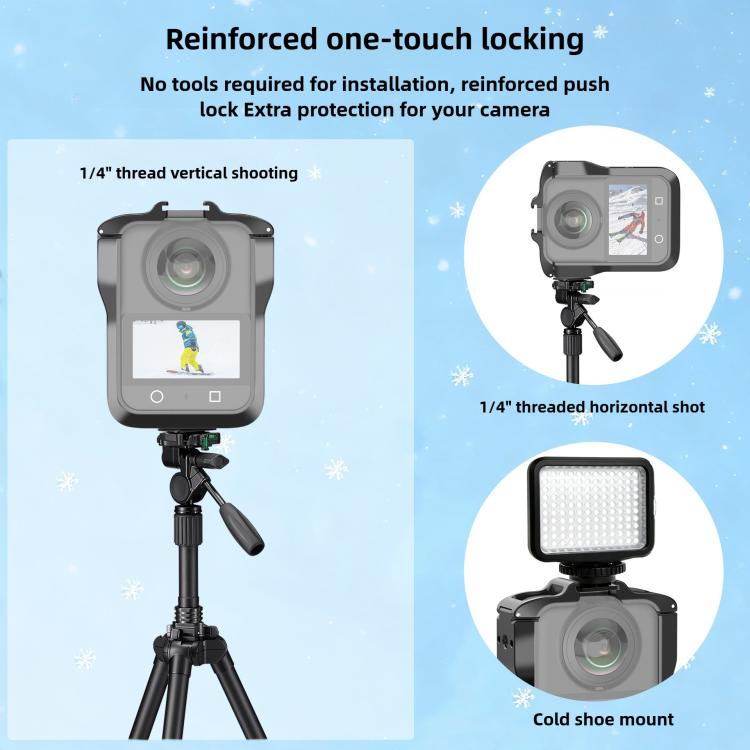 Aluminium Alloy Magnetic Quick Release Expansion Frame Cage, For DJI Osmo 360 Magnetic Quick Release