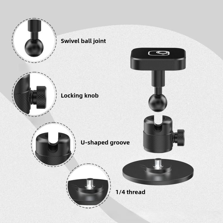 Quick Release Rotating Ball Head Magnetic Desktop Mount Base, Rotating Ball Head Base