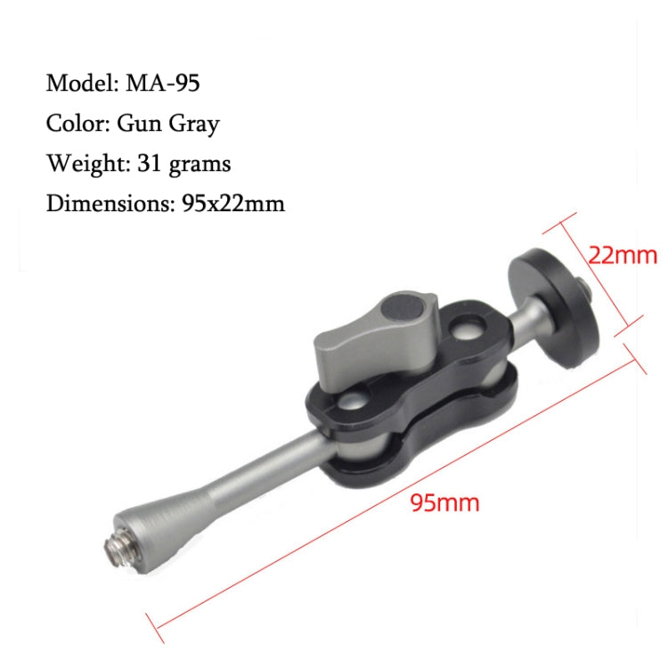 YJ Magic Arm Bracket Mount 1/4 inch Ball Head Magic Arm, MA-95 Gun Gray, MA-75 Gun Gray, MA-100B Blue, MA-100R Red, MA-113 Black