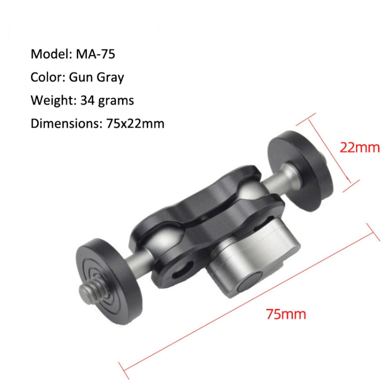 YJ Magic Arm Bracket Mount 1/4 inch Ball Head Magic Arm, MA-95 Gun Gray, MA-75 Gun Gray, MA-100B Blue, MA-100R Red, MA-113 Black