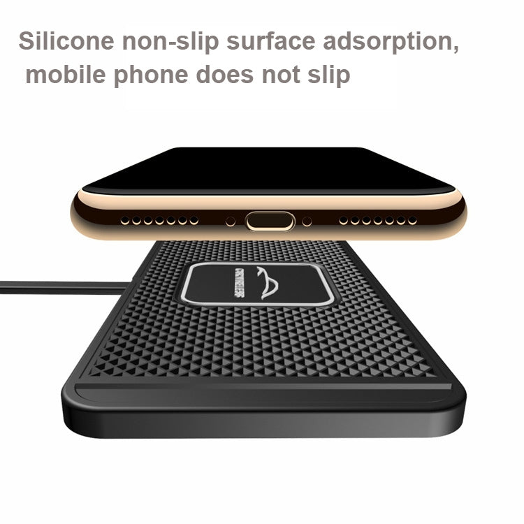 15W QI Car Wireless Charging Anti-Skid Pad, C1 30cm Cable