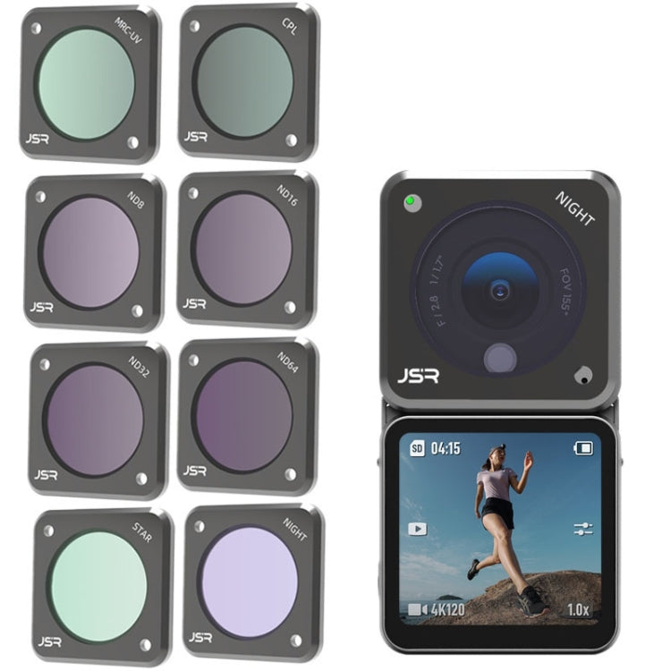 JUNESTAR Action Camera Filters For DJI Action 2,Style:, MCUV, CPL, ND4, ND8, ND16, ND32, ND64, ND1000, ND8PL, ND16PL, ND32PL, ND64PL, Macro 10X, Night, Star, CS-3IN1, CS-4in1, CS-4in1 (NDPL), CS-6IN1, CS-8in1