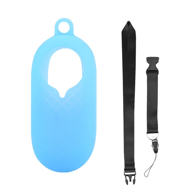 2 PCS Thumb Camera Silicone Case + Lanyard For Insta360 GO2, Black, White, Blue