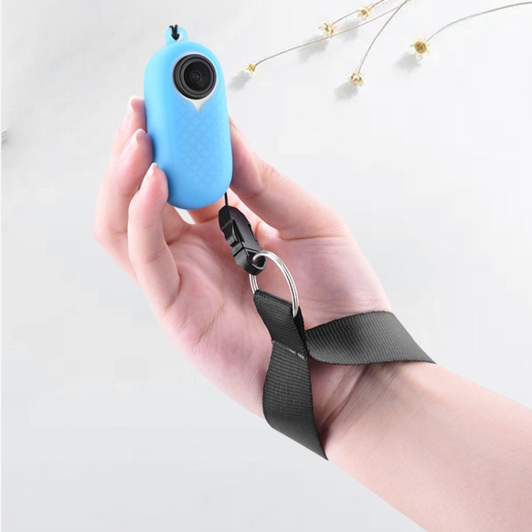 2 PCS Thumb Camera Silicone Case + Lanyard For Insta360 GO2, Black, White, Blue