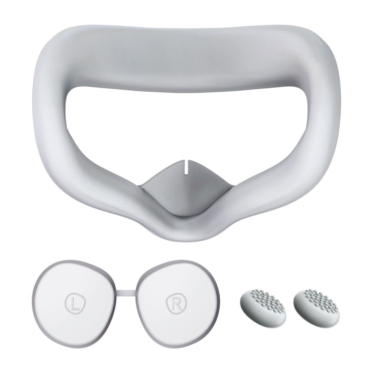 VR Silicone Eye Mask+Lens Protective Cover+Joystick Hat, For Meta Quest 2, Eye Mask+Lens Protective Cover+Joystick Hat (Red), Eye Mask+Lens Protective Cover+Joystick Hat (Pink), Eye Mask+Lens Protective Cover+Joystick Hat (Blue)