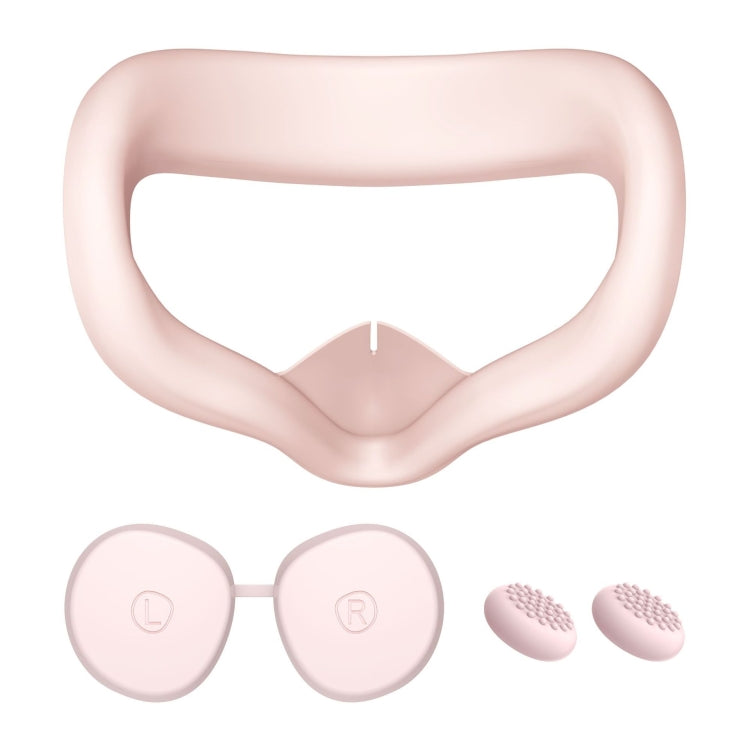 VR Silicone Eye Mask+Lens Protective Cover+Joystick Hat, For Meta Quest 2, Eye Mask+Lens Protective Cover+Joystick Hat (Red), Eye Mask+Lens Protective Cover+Joystick Hat (Pink), Eye Mask+Lens Protective Cover+Joystick Hat (Blue)