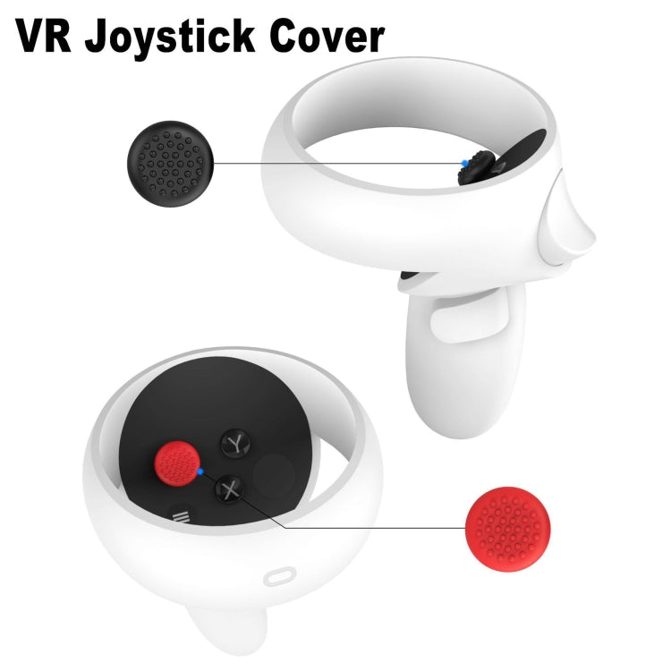 VR Silicone Eye Mask+Lens Protective Cover+Joystick Hat, For Meta Quest 2, Eye Mask+Lens Protective Cover+Joystick Hat (Red), Eye Mask+Lens Protective Cover+Joystick Hat (Pink), Eye Mask+Lens Protective Cover+Joystick Hat (Blue)