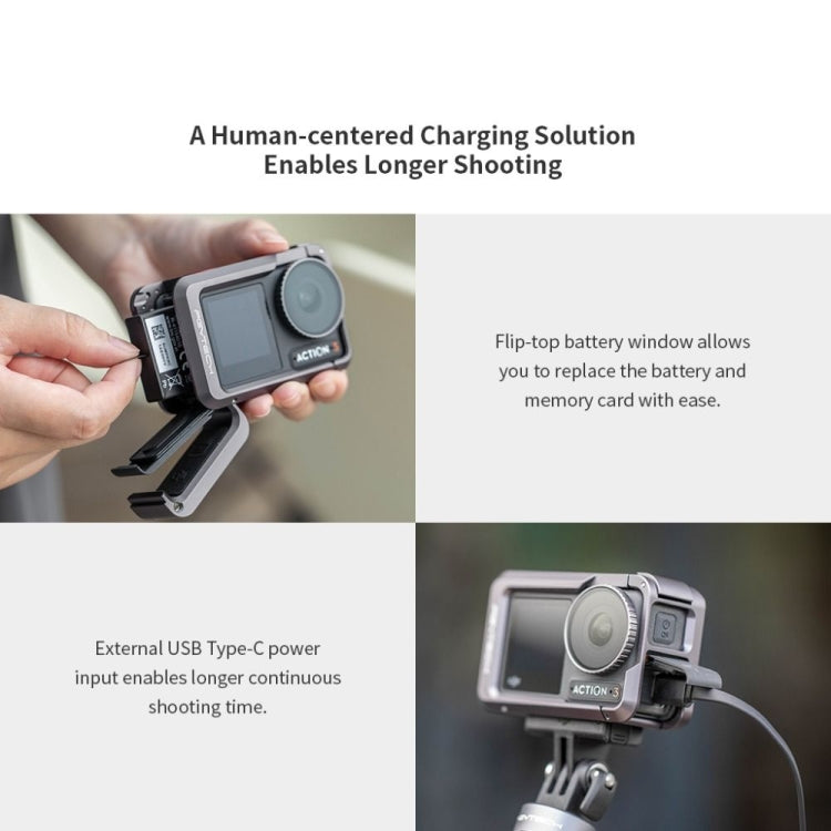 PGYTECH For DJI Osmo Action 3 Aluminum Alloy Camera Housing Shell Expansion Protective Frame