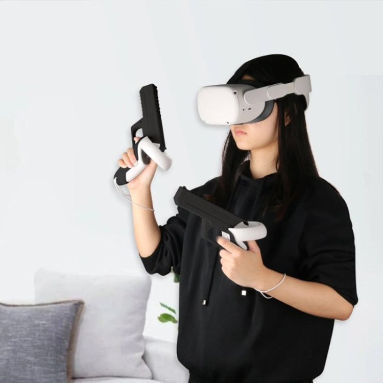 For Meta Quest 2 VR Controller 1pair Sturdy Shooting Handle Holder, Black
