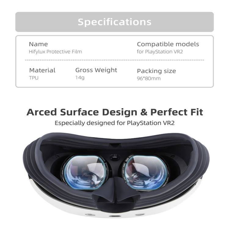 Hifylux PS-FF29 For PlayStation VR2 Lens Protective Film Set HD Scratch-Proof TPU Soft Film, For PlayStation VR2