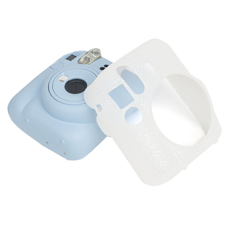 For Fujifilm Instax Mini 12 Soft Shell Camera Bag Storage Silicone Case, Glitter Pink