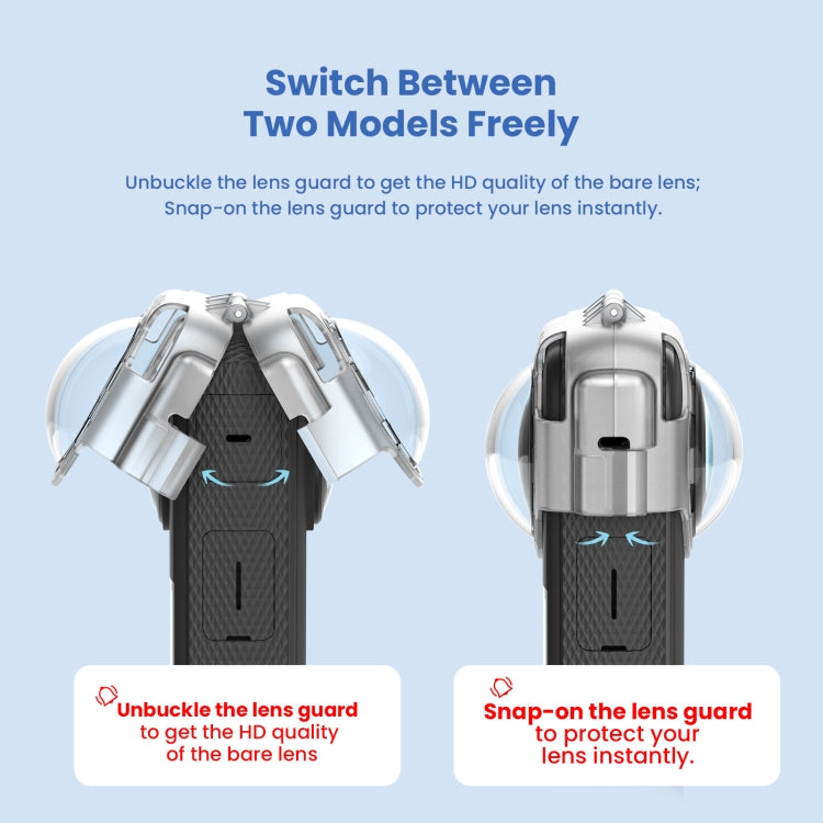 For Insta360 X3 AMagisn Protective Camera Accessories, Lens Guard, Silicone Case, Lens Guard+Case