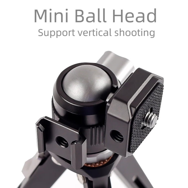 XILETU MC-22 Mini Tripod Ball Head Double Cold Shoe Design With 1/4 Inch Screw