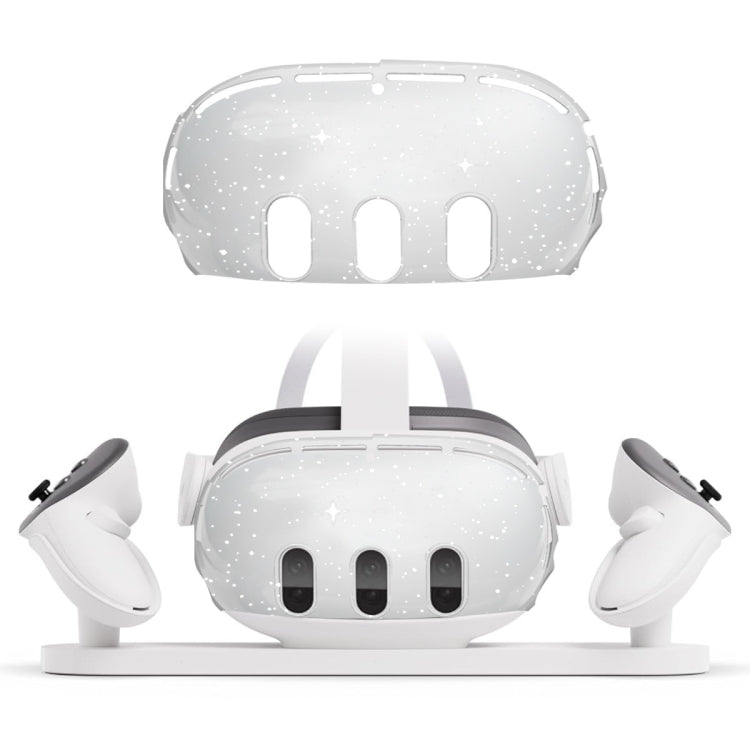 For Meta Quest 3 PC Protective Shell, 7 In 1 (Glitter Transparent), 7 In 1 (Glitter Transparent Blue), 7 In 1 (Glitter Transparent Red), Single Shell (Glitter Transparent), Single Shell (Glitter Transparent Blue), Single Shell (Glitter Transparent Red)