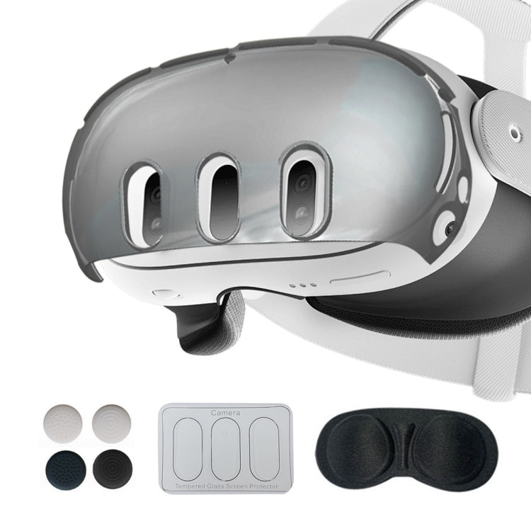 For Meta Quest 3 PC Protective Shell, 7 In 1 (Glitter Transparent), 7 In 1 (Glitter Transparent Blue), 7 In 1 (Glitter Transparent Red), Single Shell (Glitter Transparent), Single Shell (Glitter Transparent Blue), Single Shell (Glitter Transparent Red)