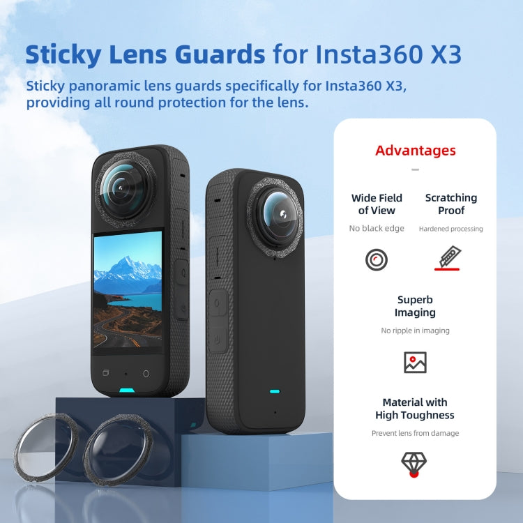 For Insta360 X3 aMagisn 2 In 1 Paste Lens Guard Mobility Camera Accessories
