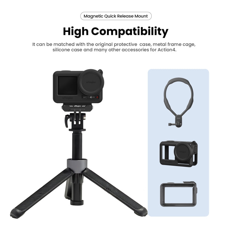 For DJI Osmo 360 / Action 5 Pro / Action 4 / Action 3 aMagisn Magnetic Fast Disassembly Motion Camera Accessories
