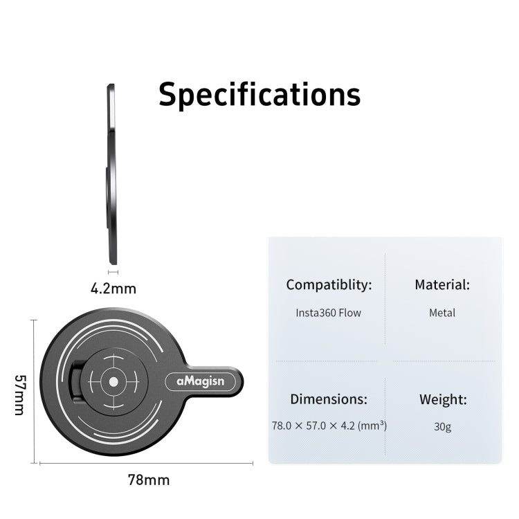 For Insta360 Flow aMagisn Gimbal Magnetic Adapter MagSafe Sports Camera Accessories