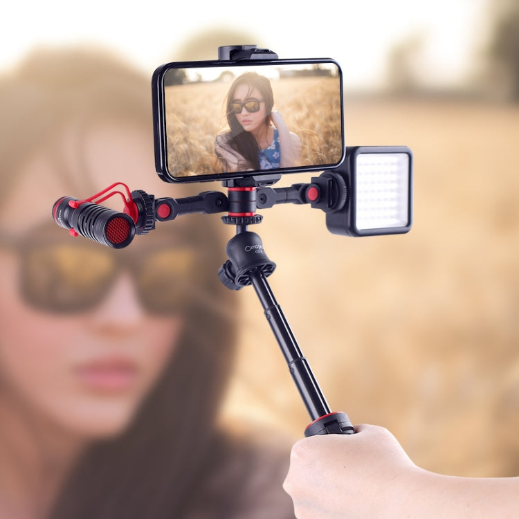 Dual Cold Shoe Mount Adapter Magic Arm Extension Bar Bracket Stand for Camera Mobile Phone