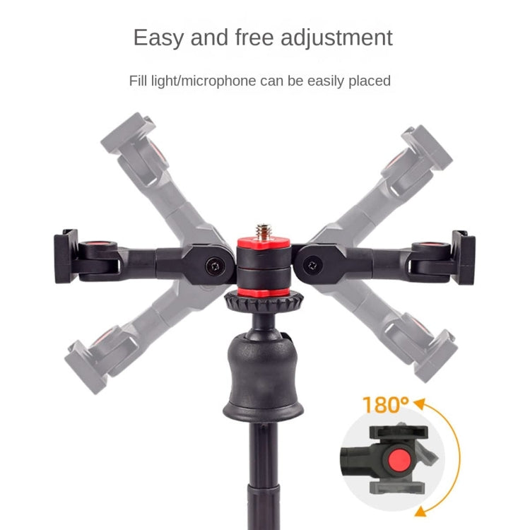 Dual Cold Shoe Mount Adapter Magic Arm Extension Bar Bracket Stand for Camera Mobile Phone