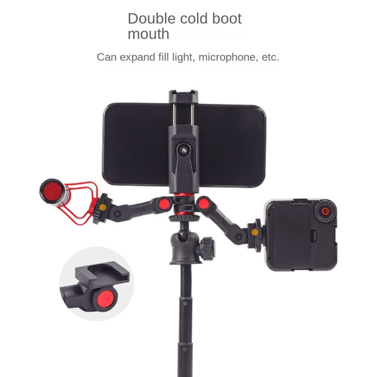 Dual Cold Shoe Mount Adapter Magic Arm Extension Bar Bracket Stand for Camera Mobile Phone
