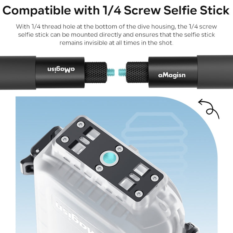 For Insta360 X4 aMagisn 50m Depth Waterproof Protective Case Quick Release Invisible Diving Cover, Waterproof Case