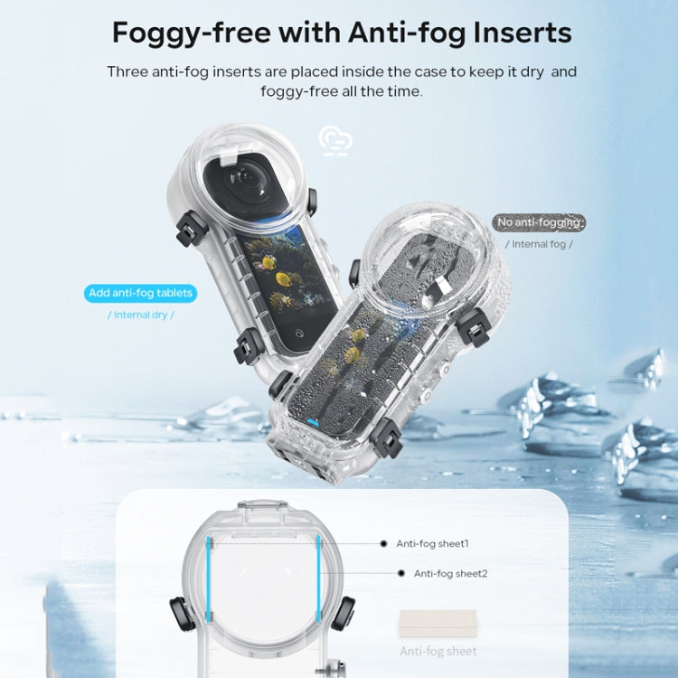 For Insta360 X4 aMagisn 50m Depth Waterproof Protective Case Quick Release Invisible Diving Cover, Waterproof Case