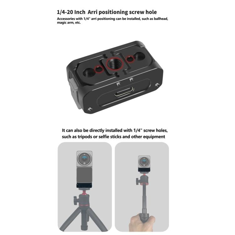 For DJI Osmo Action 2 Camera Magnetic Charging Base with 1/4 Inch & Arri Hole