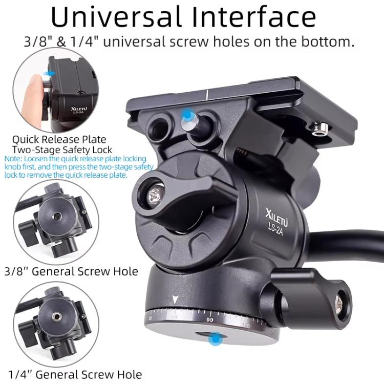 XILETU LS-2A Mini Hydraulic Damping Ball Head Tripod Head 360 Degree Panoramic Shooting