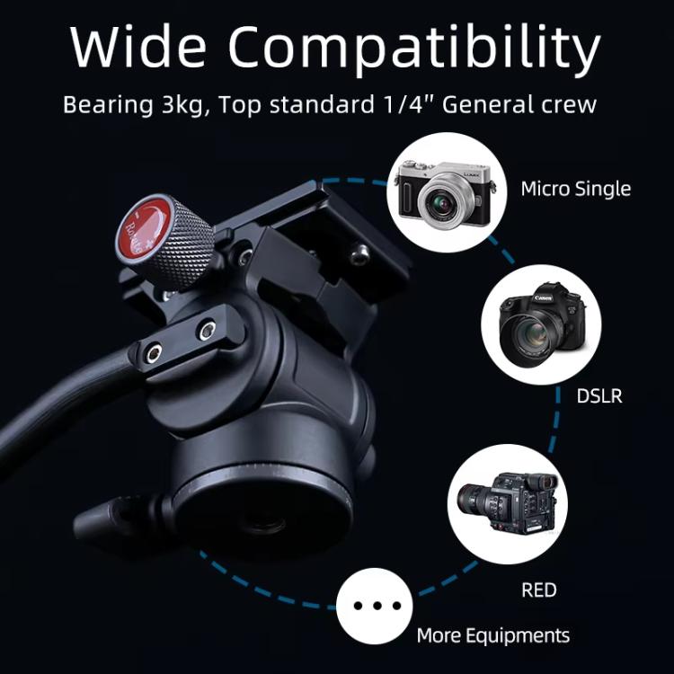 XILETU LS-2A Mini Hydraulic Damping Ball Head Tripod Head 360 Degree Panoramic Shooting
