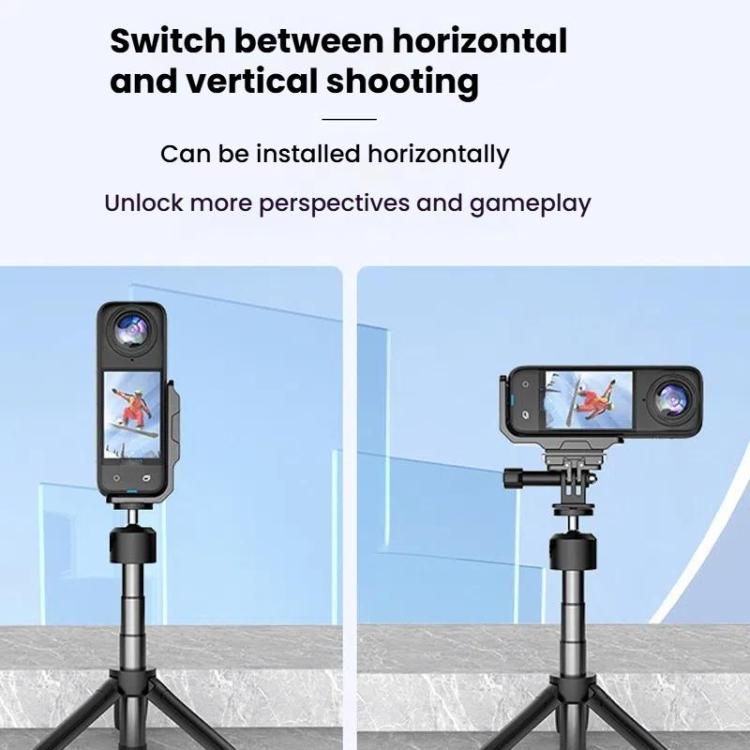 For Insta360 X4 / X3 HEPAIL AC56 Vertical Horizontal Magnetic Metal Bracket, AC56