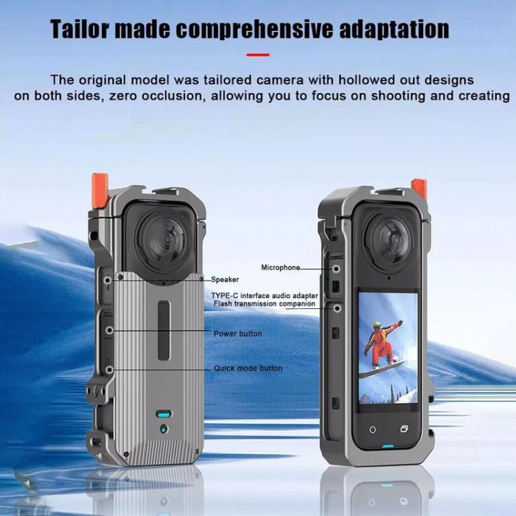 For Insta360 X4 HEPAIL Metal Heat Dissipation Magnetic Rabbit Cage, 0104