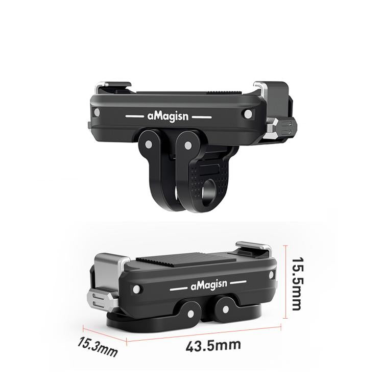 For DJI Action 5 Pro / 4 / 3 aMagisn Metal Magnetic Quick Release Mount Dual Interface Adapter