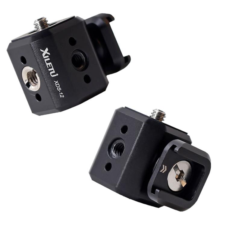 XILETU Tripod Screw Hole Adapter with Cold Shoe 3/8 inch 1/4 inch Thread Holes ARRI Positioning Hole