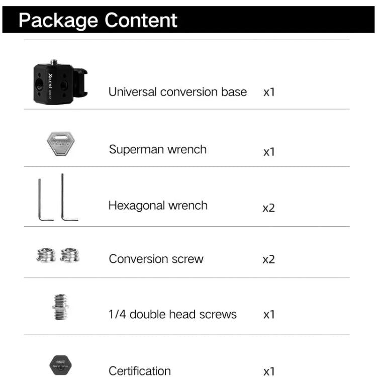 XILETU Tripod Screw Hole Adapter with Cold Shoe 3/8 inch 1/4 inch Thread Holes ARRI Positioning Hole