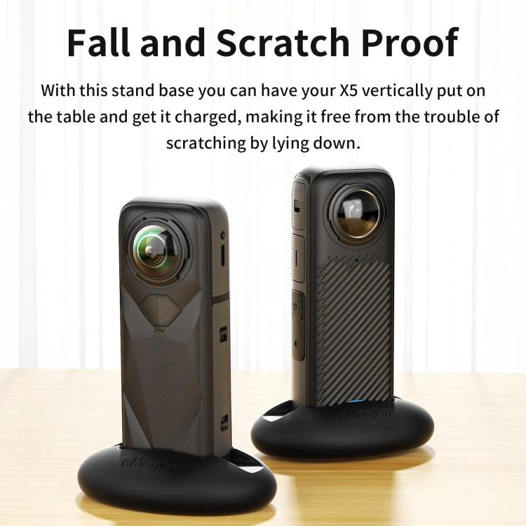 For Insta360 X5 / X4 aMagisn Silicone Base Desktop Stand Car Dashboard Holder