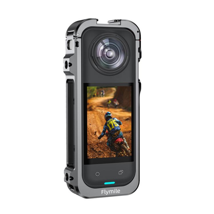 For Insta360 X5 Camera Flymile Metal Frame Lens Cover Set Rabbit Cage Expansion Bracket