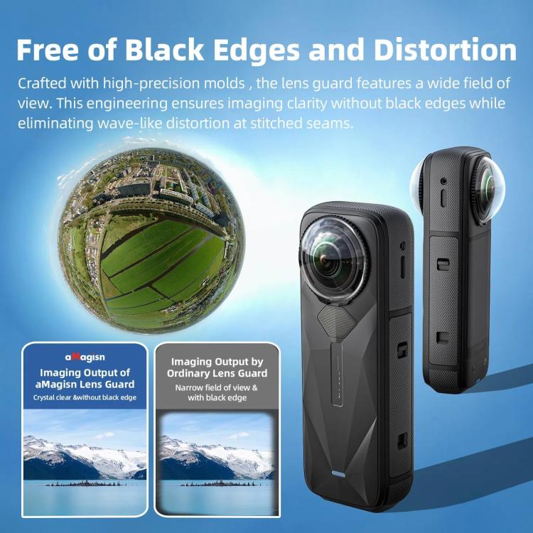 For Insta360 X5 Camera aMagisn Lens Guard Protector Detachable Anti-Scratch Glass Cover, Standard Edition