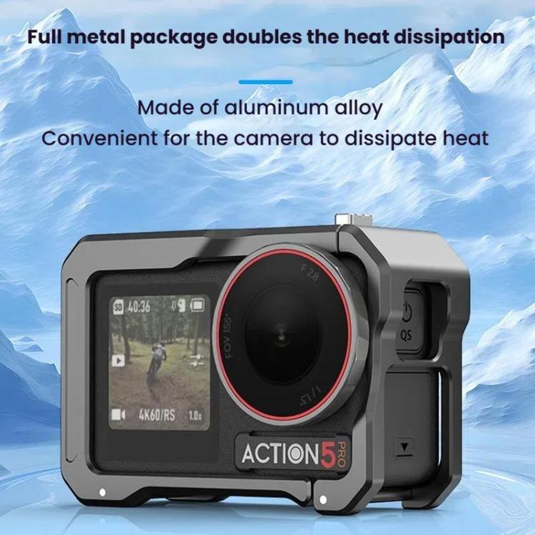 For DJI Osmo Action 5 Pro / 4 / 3 HEPAIL AC70 Metal Rabbit Cage