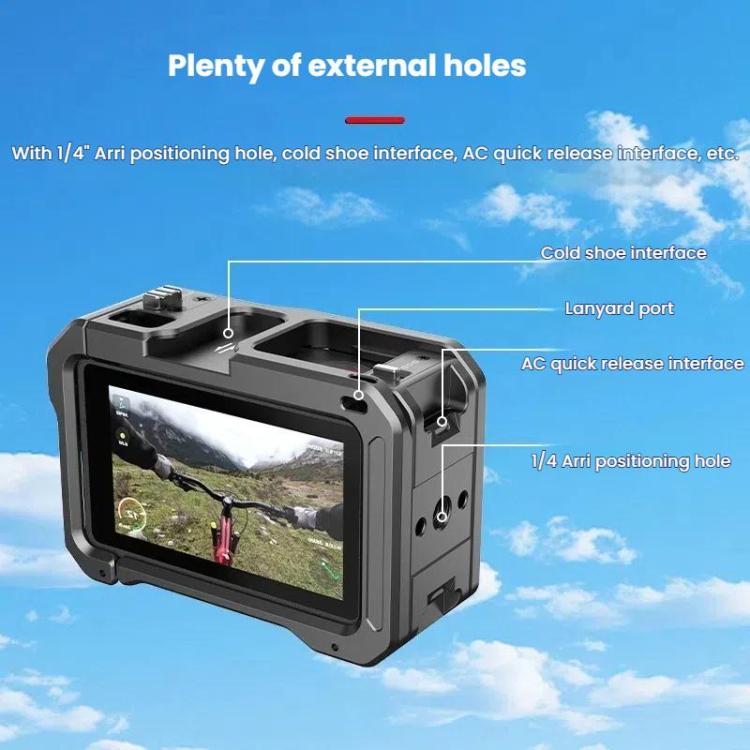 For DJI Osmo Action 5 Pro / 4 / 3 HEPAIL AC70 Metal Rabbit Cage