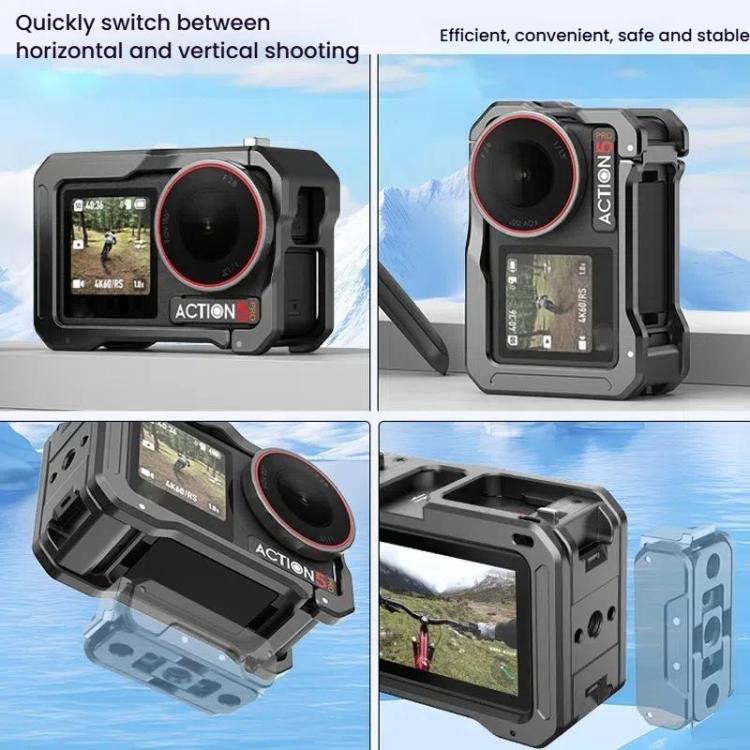 For DJI Osmo Action 5 Pro / 4 / 3 HEPAIL AC70 Metal Rabbit Cage