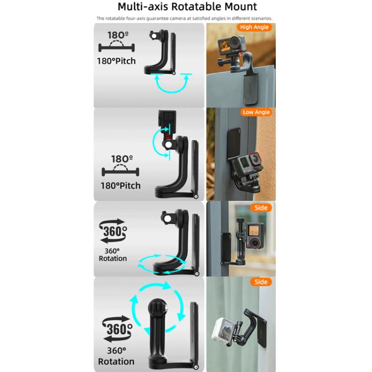Sunnylife MJ996 Sports Camera Multi-Axis Rotating Magnetic Mount