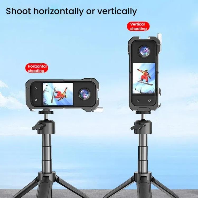 For Insta360 X3 HEPAIL AC62 Metal Rabbit Cage Magnetic Suction Horizontal Vertical Protective Frame, AC62