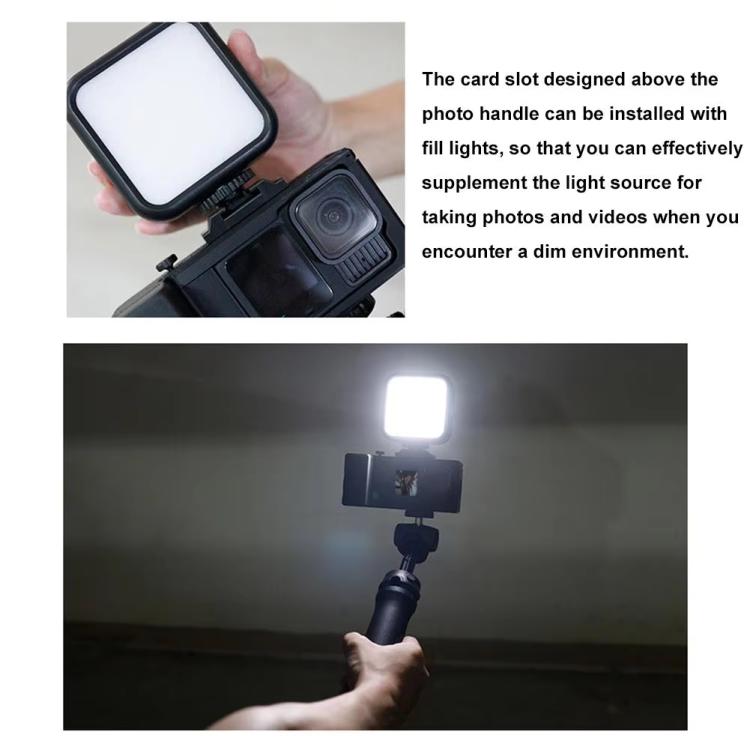 Street Vlogging Handle For GoPro HERO13 Black / 12 Black / 11 Black / 10 Black / 9 Black, For GoPro HERO