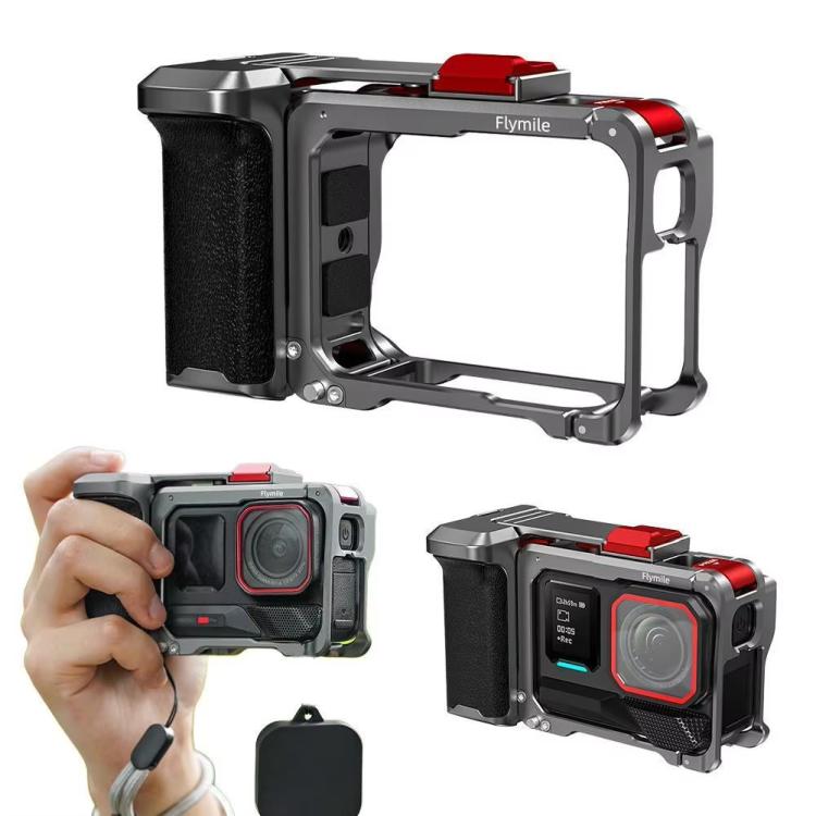 For Insta360 Ace Pro 2 / Ace Pro Flymile Xplorer Grip Kit Street Photography Handle Metal Cage Case, Xplorer Grip