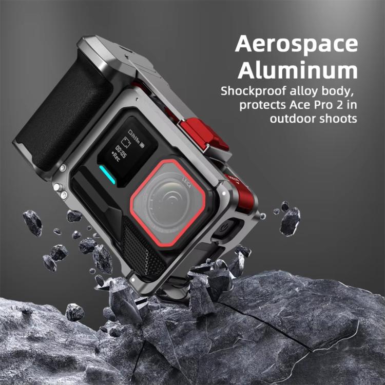 For Insta360 Ace Pro 2 / Ace Pro Flymile Xplorer Grip Kit Street Photography Handle Metal Cage Case, Xplorer Grip