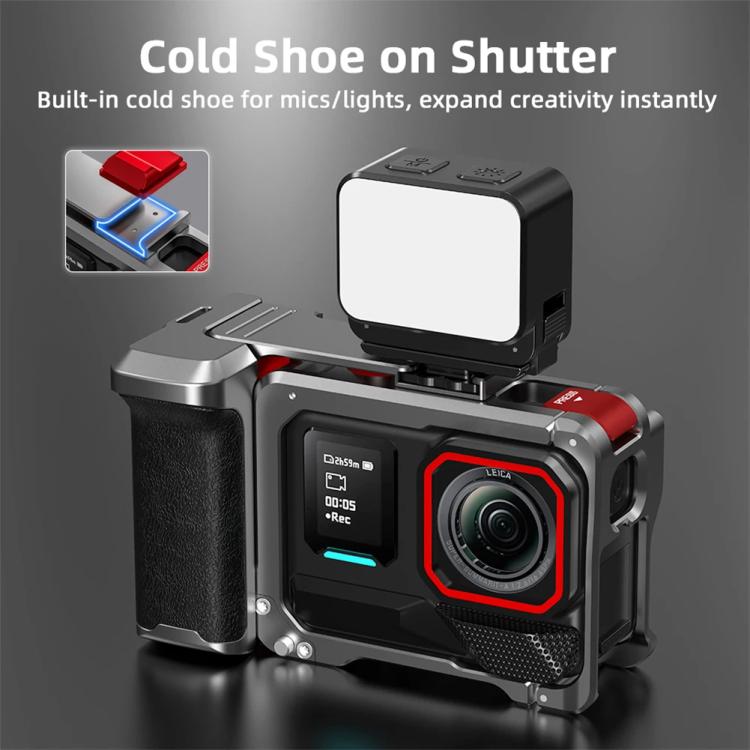 For Insta360 Ace Pro 2 / Ace Pro Flymile Xplorer Grip Kit Street Photography Handle Metal Cage Case, Xplorer Grip