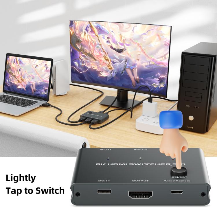 3 In 1 Out HDMI Switch 8K 60Hz / 4K 120Hz Computer HD Conversion, HD31 3 In 1 Out