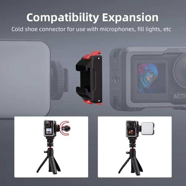 For DJI Osmo Action 5 Pro/Action 4/Action 3 Magnetic Quick Release Adapter with Cold Shoe Mount Base