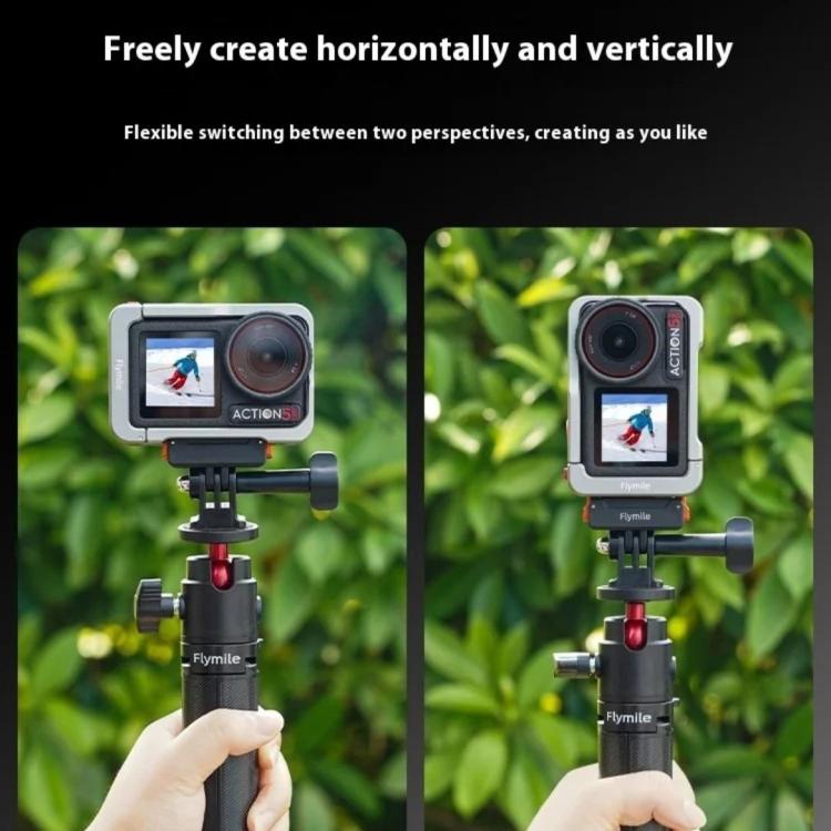 For DJI Osmo Action 5 Pro /4/3 Flymile Magnetic Quick Release Base With 1/4-inch Screw & 2-claw Interface